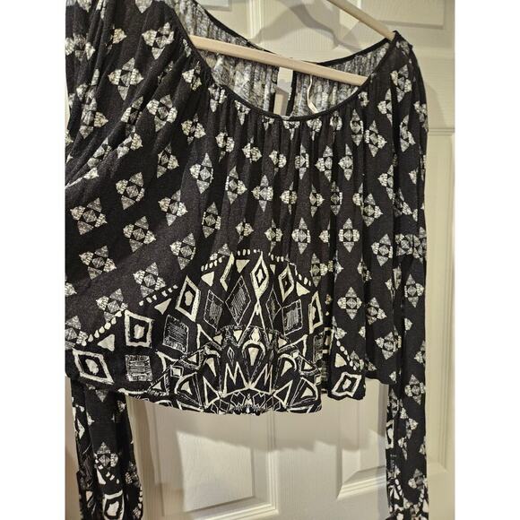 Free People Dazed Top in Washed Black Swing Blouse Womens Size Medium - Picture 3 of 7